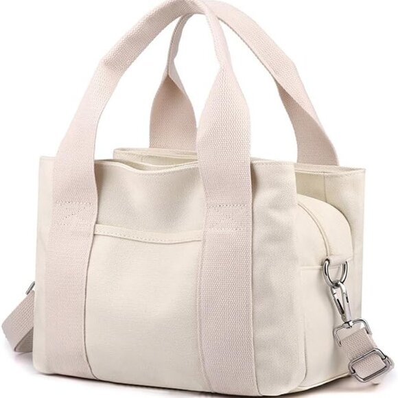 Canvas Tote Bags for Women Light Weight Casual Work Handbag Large Capacity - Picture 1 of 6